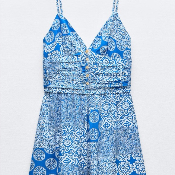 Zara ruched print romper - Picture 3 of 4